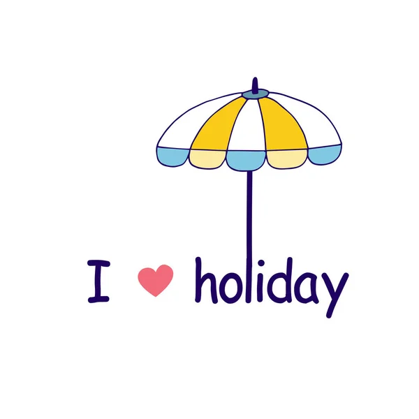 Love Holiday Beach Paraguas Fondo Vector Imagen — Vector de stock