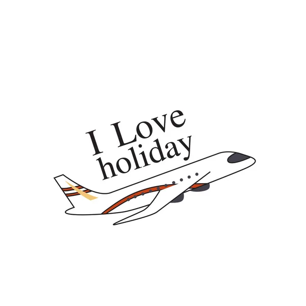 Love Holiday Flying Plane Found Vector Image — стоковый вектор