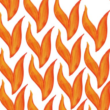 Bitkiler desen turuncu ot beyaz arka plan vektör görüntü