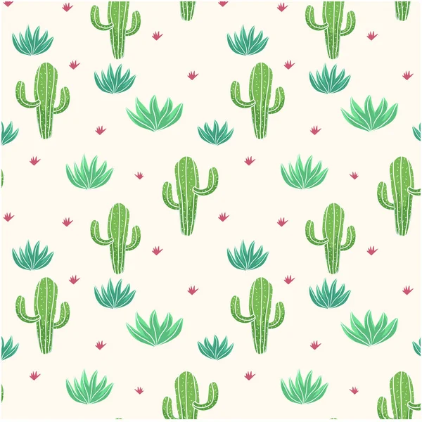 Padrão Botânicos Cactus Aloe Vera Fundo Vector Imagem — Vetor de Stock