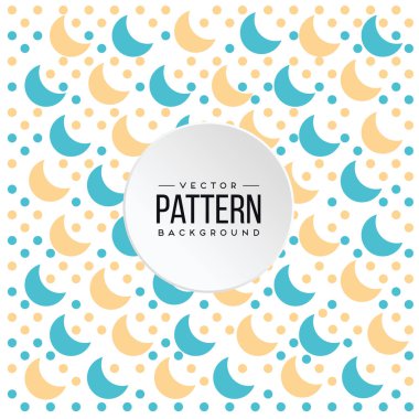 Desen mavi turuncu Crescent Moon arka plan vektör görüntü