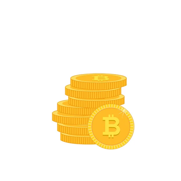 Stapel Von Goldmünzen Weißer Hintergrund Vektorbild — Stockvektor