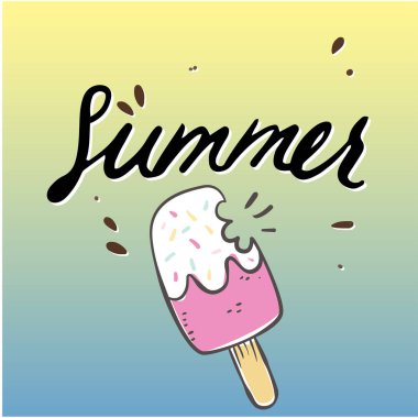 Yaz dondurmalı lokma renkli arka plan vektör görüntü