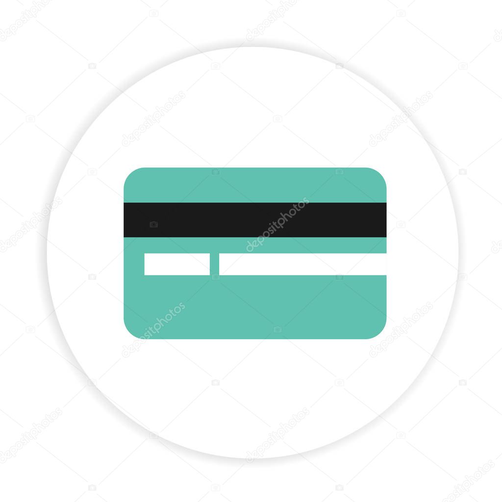 Credit Card Icon Circle Frame White Background Vector Image