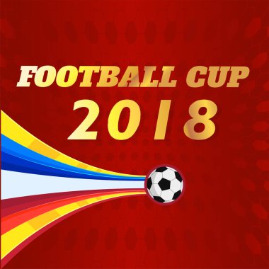 Futbol Kupası 2018 uçan futbol topu kırmızı arka plan vektör görüntü