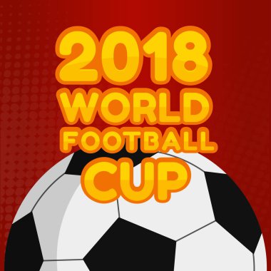 2018 Dünya Futbol Kupası futbol kırmızı arka plan vektör görüntü