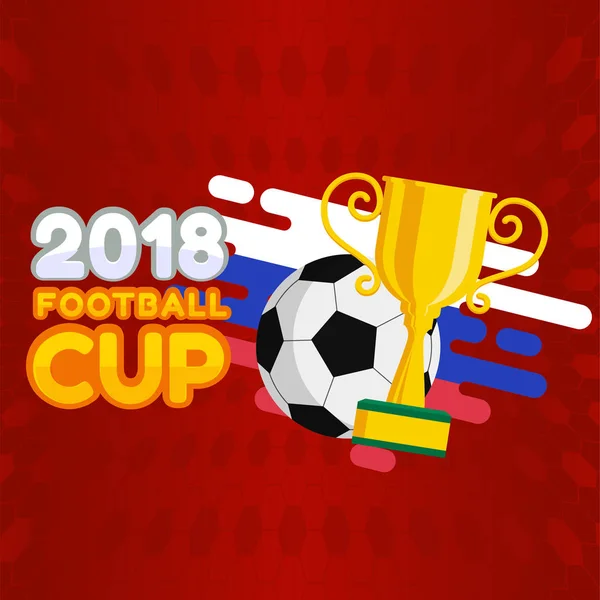 2018 Copa Fútbol Campeonato Fútbol Copa Fondo Vector Imagen — Archivo Imágenes Vectoriales