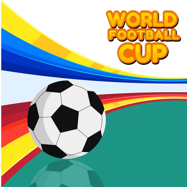 世界のサッカー カップ サッカー カラフルな背景ベクトル画像 — ストックベクタ