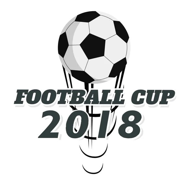 Copa Fútbol 2018 Flying Socer Ball Fondo Blanco Vector Imagen — Archivo Imágenes Vectoriales