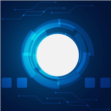 Soyut teknoloji beyaz daire mavi renkli vektör görüntü