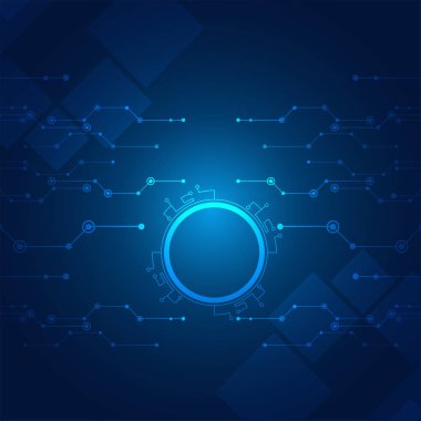 Daire Hi tech teknoloji mavi arka plan vektör görüntü