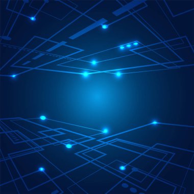 Selam teknik sinyalleri teller teknolojisinde mavi arka plan vektör görüntü