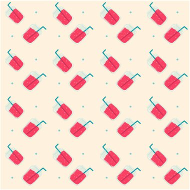 Taze meyve suyu desen pembe arka plan vektör görüntü