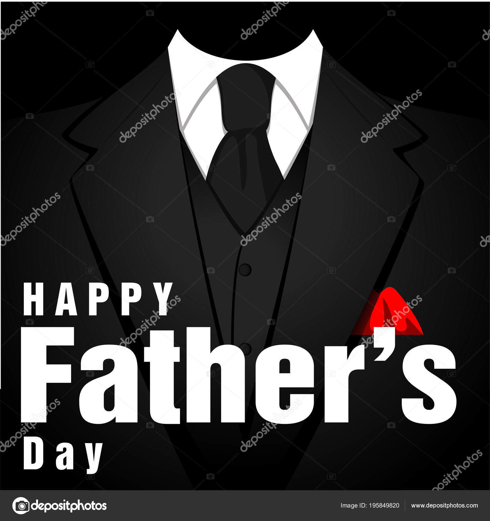 Happy Fathers Day Black Images Happy Father's Day Black Tuxedo Black Background Vector Image Stock Vector  Image By ©Pisanku #195849820