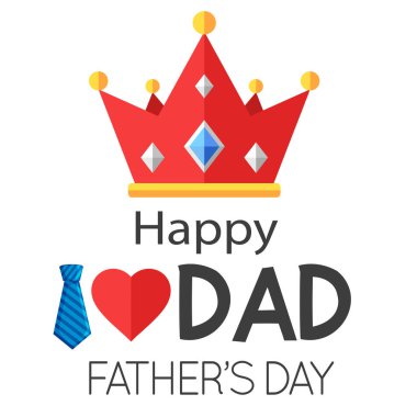 Mutlu baba Babalar günü taç arka plan vektör görüntü seviyorum