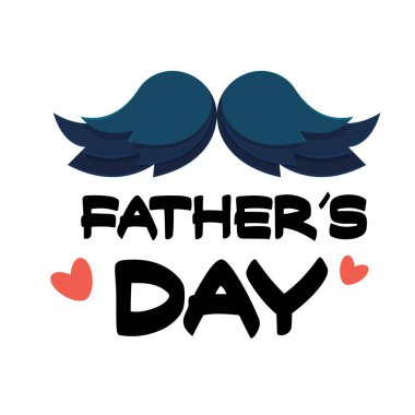 Babalar günü bıyık beyaz arka plan vektör görüntü