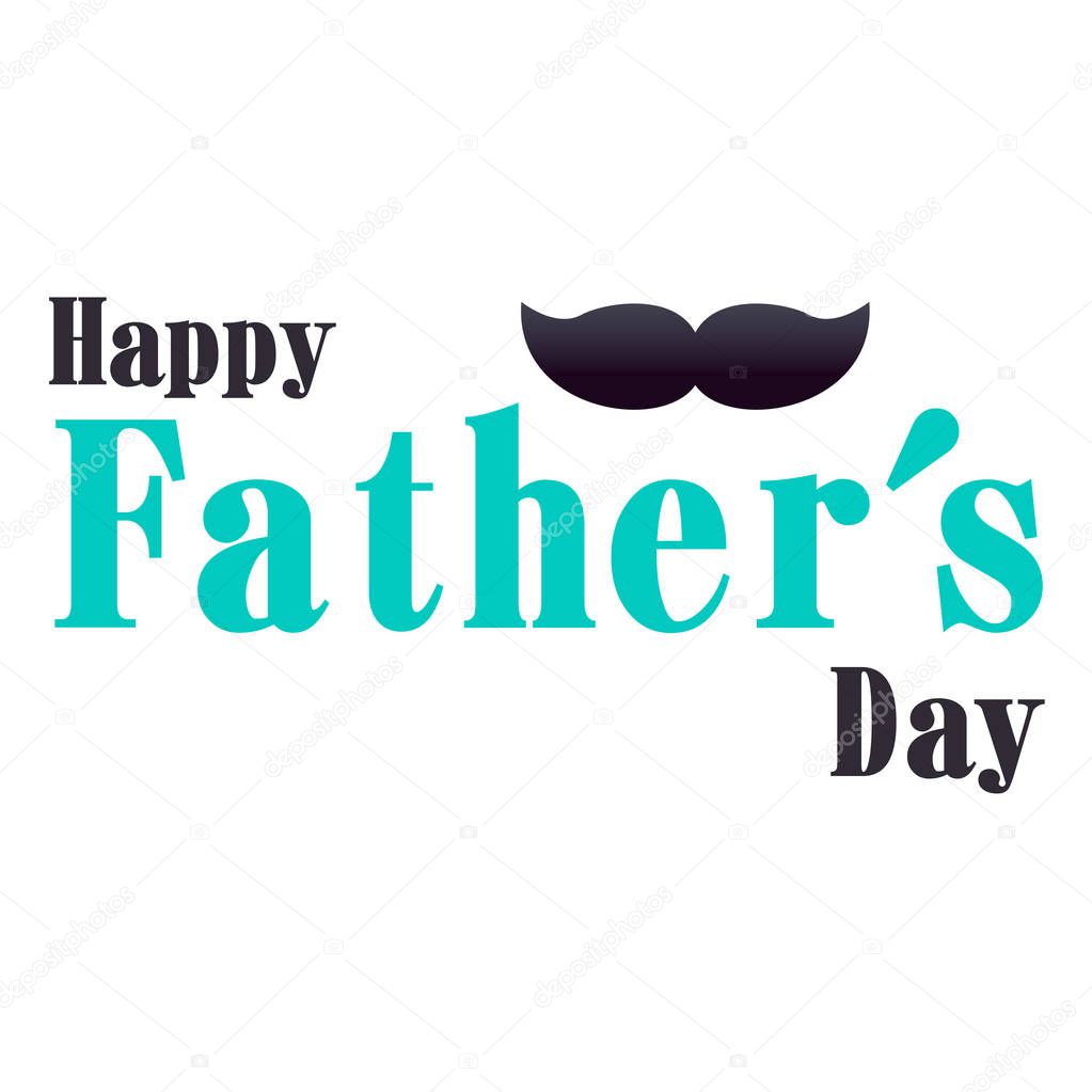 Happy Father's Day Mustache White Background Vector Image