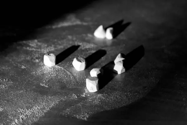 Chalks Light Shadow Dust Desk Classroom Blackboard — Stock Photo, Image