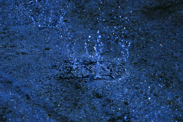 Aguas Charcos Gotas Luz Círculos Azul — Foto de Stock