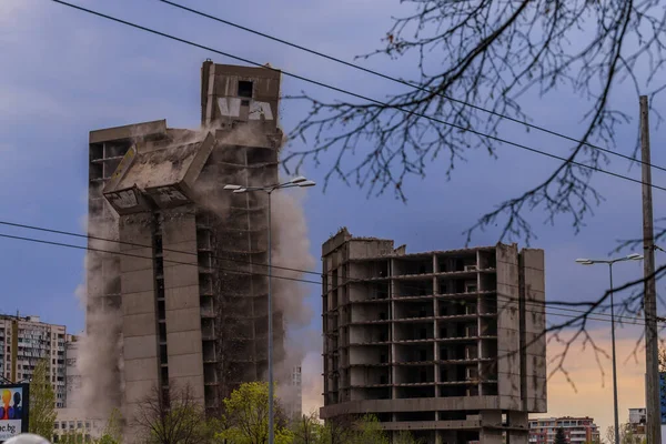 Sofia Sofia Bulgaria 2020 Demolition Rodina English Motherland Building — Stock Photo, Image