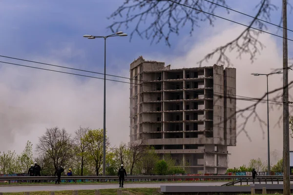 Sofia Sofia Bulgaria 2020 Demolition Rodina English Motherland Building — 스톡 사진