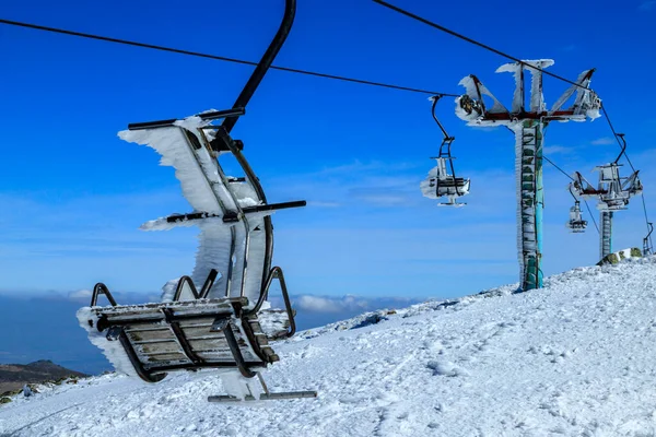 Spårväg Till Cherni Vrah Svarta Toppmötet Vitosha Berg Bulgarien — Stockfoto