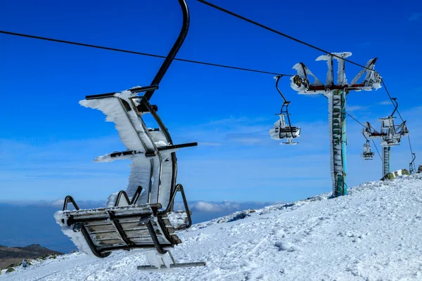 Spårväg Till Cherni Vrah Svarta Toppmötet Vitosha Berg Bulgarien — Stockfoto