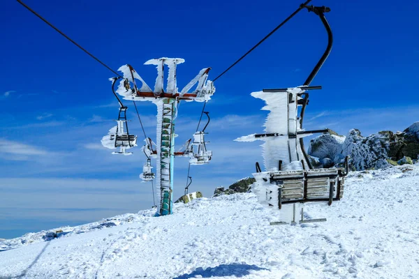 Spårväg Till Cherni Vrah Svarta Toppmötet Vitosha Berg Bulgarien — Stockfoto