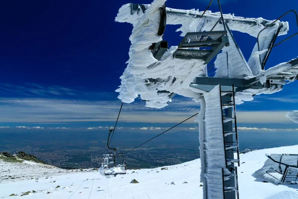 Spårväg Till Cherni Vrah Svarta Toppmötet Vitosha Berg Bulgarien — Stockfoto