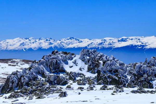 Percorso Tracciamento Cherni Vrah Cima Nera Vitosha Montagna Bulgaria — Foto Stock