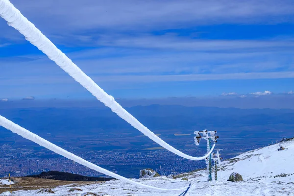 Spårväg Till Cherni Vrah Svarta Toppmötet Vitosha Berg Bulgarien — Stockfoto