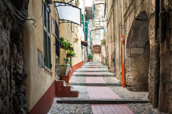 Beautiful ancient streets of the Italian city
