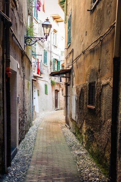 The streets of the ancient town of Ventimiglia. Italy.