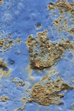 Arkaplan kullanımı için paslı mavi metal yüzey dokusu.