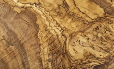 Zeytin ağacının gövdesinden ve deseninden bir detay. Parlak yüzey ve düğüm izlerinden oluşan doku.