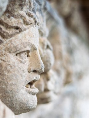 Aphrodisias antik kenti, Aydın, Türkiye. Mermer yüzlü heykeller