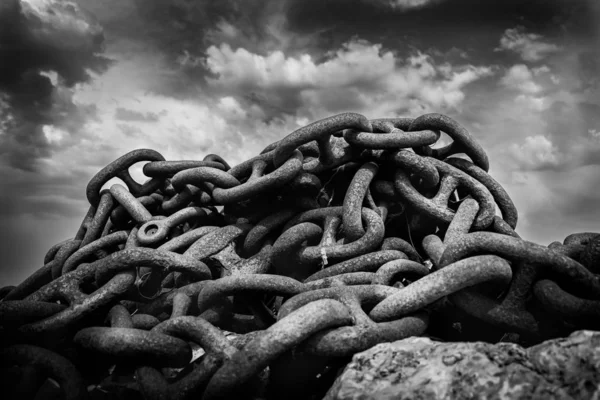 Chain Black Background — Stock Photo, Image