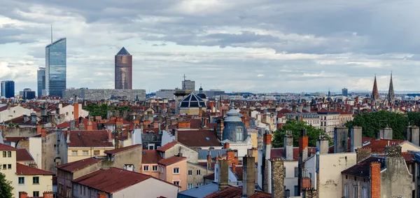 Lyon (Francja) wysokiej rozdzielczości malownicza panorama — Zdjęcie stockowe