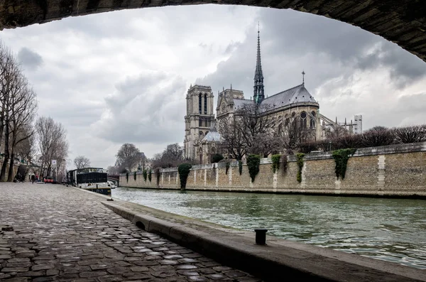 Παρίσι γραφική θέα στο Notre-Dame και το Ile de la cite — Φωτογραφία Αρχείου