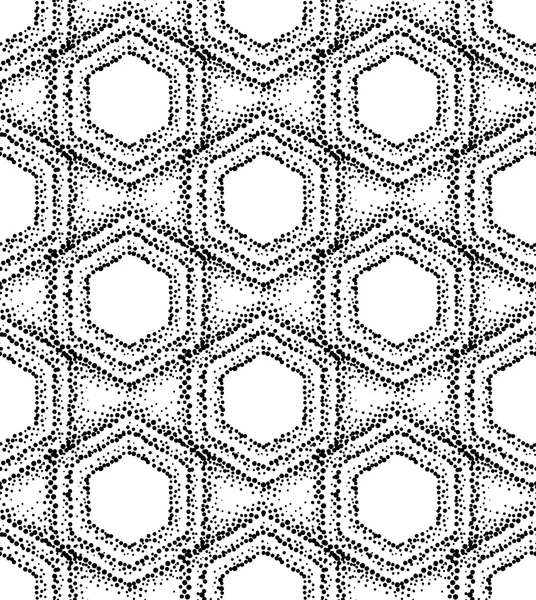 Pointillizmus stílus hatszögletű minta — Stock Vector