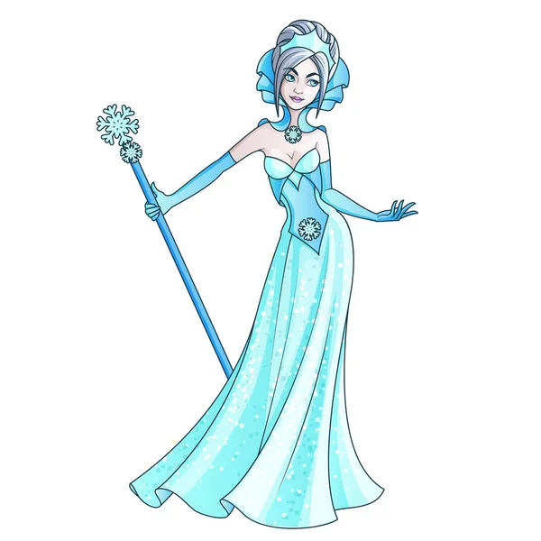 Snow Queen personaggio fiaba — Vettoriale Stock