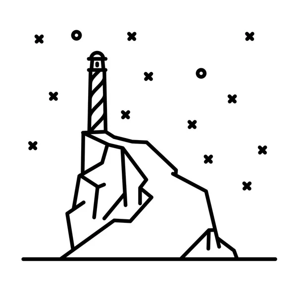 Иллюстрация плоского маяка — стоковый вектор
