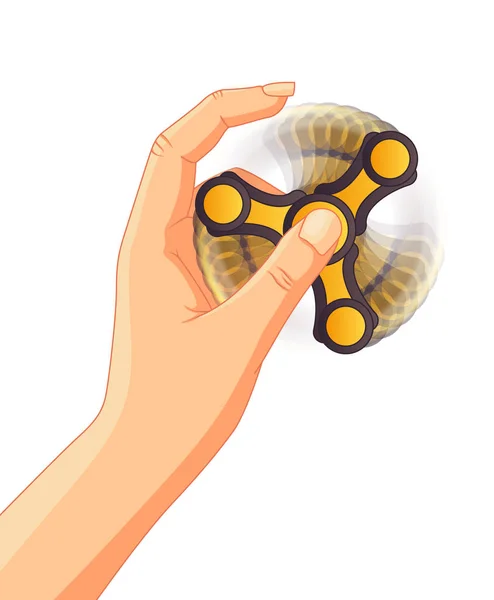 Handdrehende Spinner-Illustration — Stockvektor