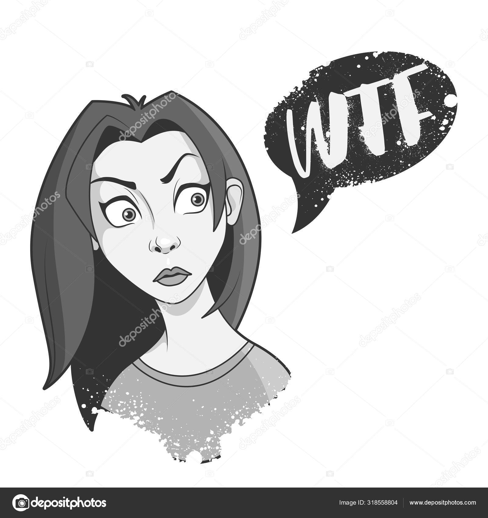 Confused face sketch Royalty Free Stock SVG Vector