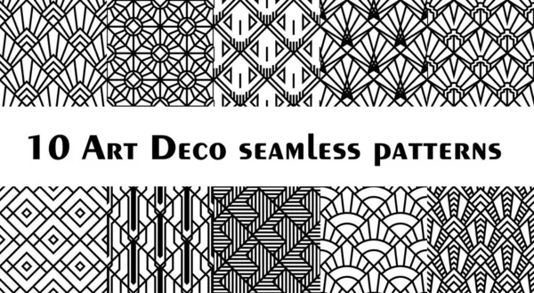 Set Fish Scale Art Deco Style Patterns Retro Style Rhombus — Stock Vector