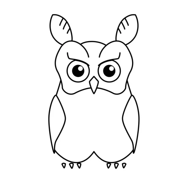 Coloring Book Eared Owl — Stock Vector