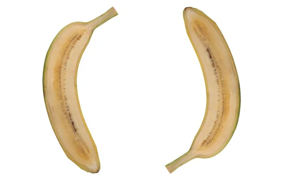 Banana Isolata Sullo Sfondo Bianco — Foto Stock