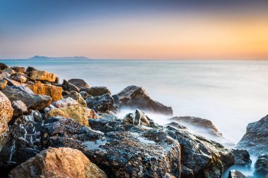 Chonburi, Tayland, Thailand, sabah sahilde Rock.