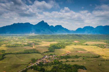 Vang Vieng, Laos, Pha Ngern dağda Üstten Görünüm