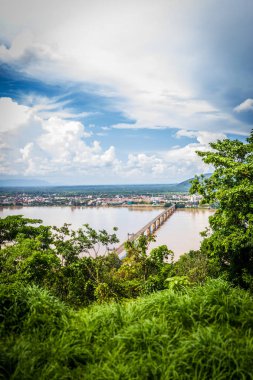 Laos-Japonya köprü ve pakse şehir Pakse, Champasak, Laos, manzara